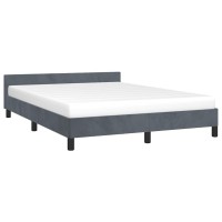 vidaXL Bed Frame with Headboard Dark Gray 53.9