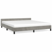 vidaXL Bed Frame with Headboard Light Gray 76