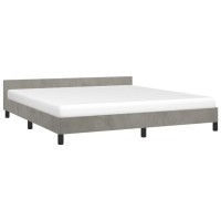 vidaXL Bed Frame with Headboard Light Gray 76