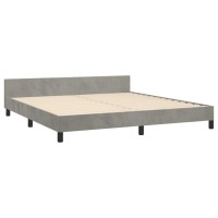 vidaXL Bed Frame with Headboard Light Gray 76