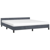 vidaXL Bed Frame with Headboard Dark Gray 76