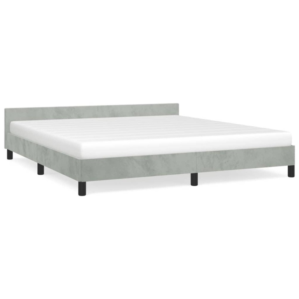 vidaXL Bed Frame with Headboard Light Gray 72