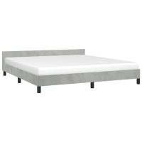 vidaXL Bed Frame with Headboard Light Gray 72