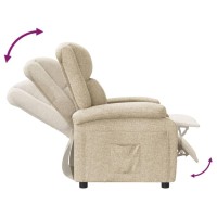 vidaXL Recliner Chair Cream Fabric