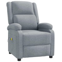 Vidaxl Massage Chair Light Gray Fabric