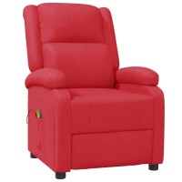 vidaXL Massage Chair Red Faux Leather