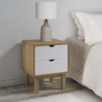 vidaXL Bedside Cabinet OTTA Brown&White 17.7