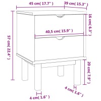 vidaXL Bedside Cabinet OTTA Brown&White 17.7