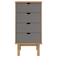 vidaXL Drawer Cabinet OTTA Brown&Gray 17.7