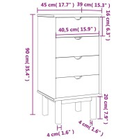vidaXL Drawer Cabinet OTTA Brown&Gray 17.7