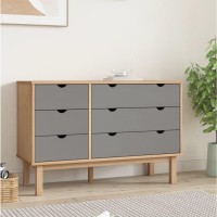 vidaXL Drawer Cabinet OTTA Brown&Gray 43.7