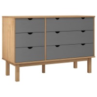 vidaXL Drawer Cabinet OTTA Brown&Gray 43.7