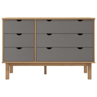 vidaXL Drawer Cabinet OTTA Brown&Gray 43.7