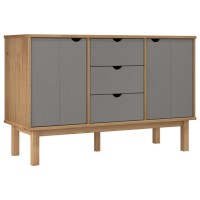 Vidaxl Sideboard Otta Brown And Gray 44.7X16.9X28.7 Solid Wood Pine