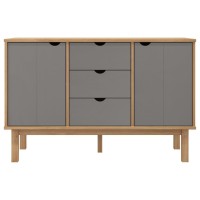 Vidaxl Sideboard Otta Brown And Gray 44.7X16.9X28.7 Solid Wood Pine