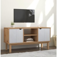 vidaXL TV Stand OTTA Brown and White 44.7