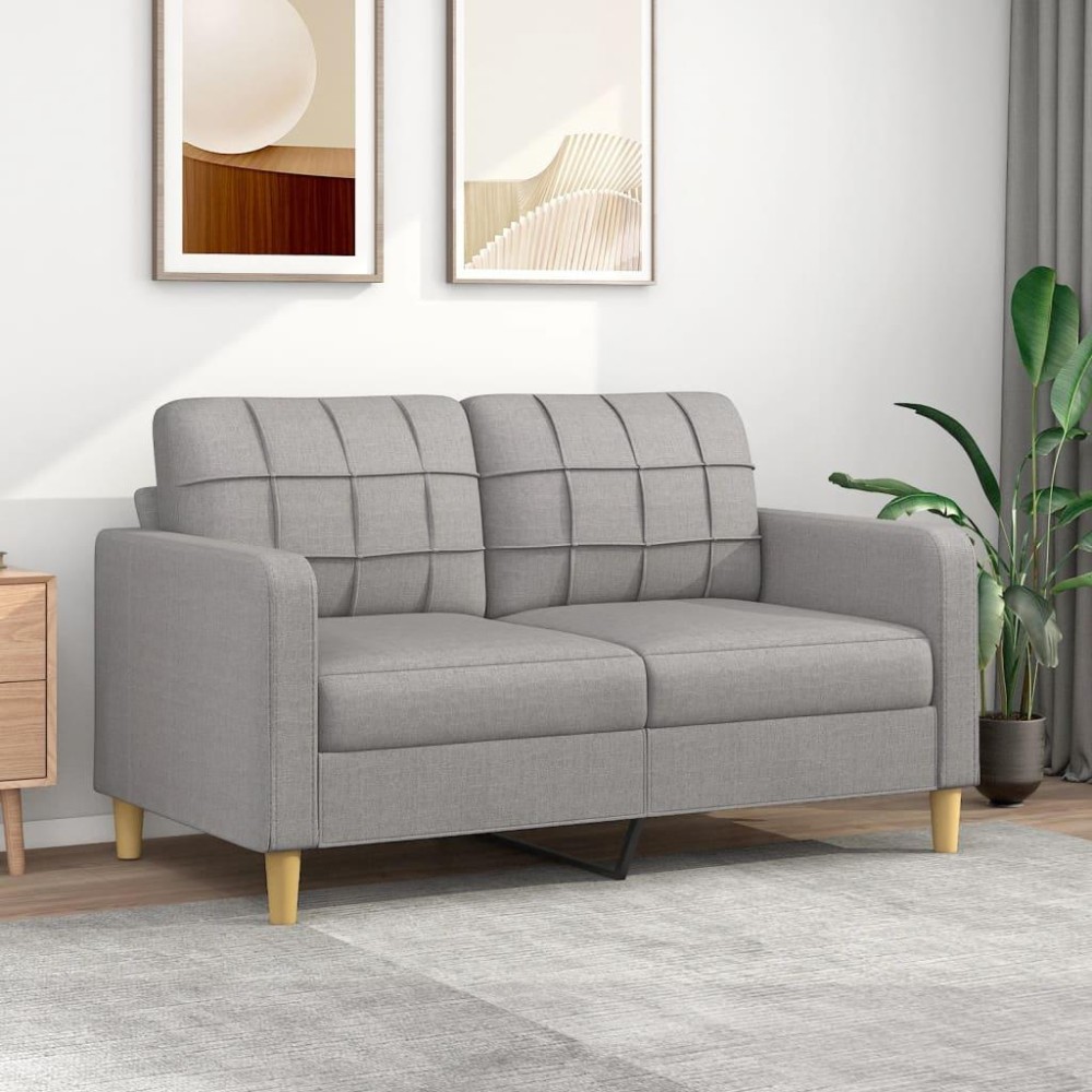 vidaXL 2-Seater Sofa Light Gray 55.1