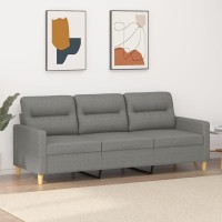 Vidaxl 3-Seater Sofa Dark Gray 70.9 Fabric