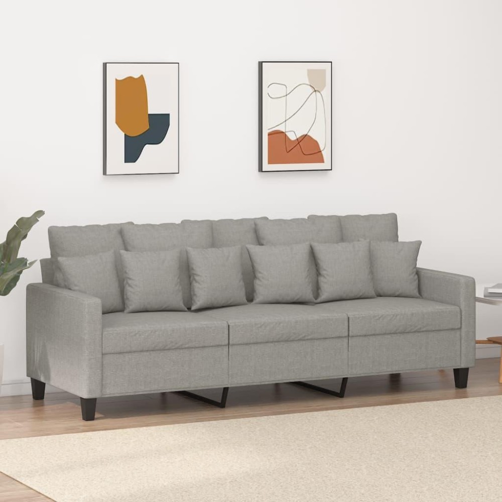 vidaXL 3-Seater Sofa Light Gray 70.9