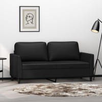 vidaXL 2-Seater Sofa Black 55.1