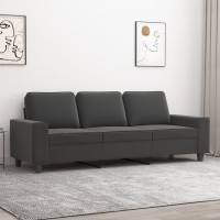 Vidaxl 3-Seater Sofa Dark Gray 70.9 Microfiber Fabric