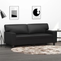 vidaXL 2-Seater Sofa Black 55.1