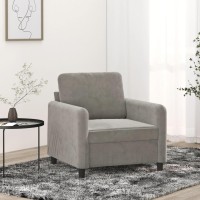 Vidaxl Sofa Chair Light Gray 23.6 Velvet