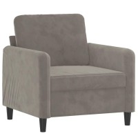 Vidaxl Sofa Chair Light Gray 23.6 Velvet