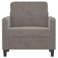 Vidaxl Sofa Chair Light Gray 23.6 Velvet