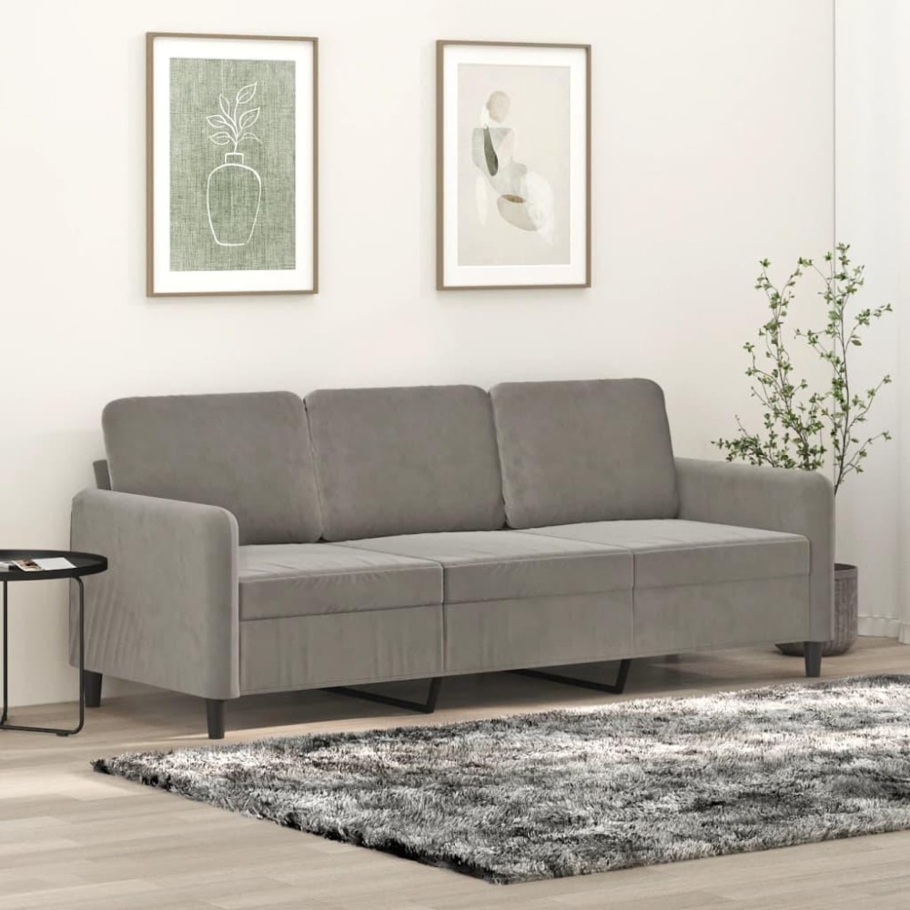 Vidaxl 3-Seater Sofa Light Gray 70.9 Velvet