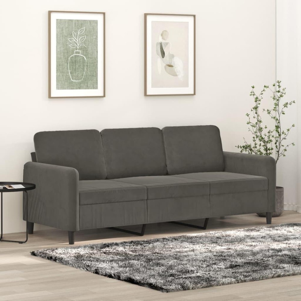 Vidaxl 3-Seater Sofa Dark Gray 70.9 Velvet