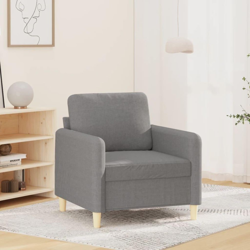 Vidaxl Sofa Chair Light Gray 23.6 Fabric