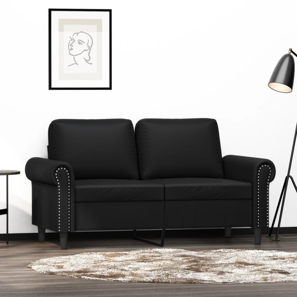 vidaXL 2-Seater Sofa Black 47.2