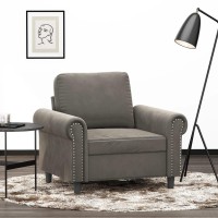 Vidaxl Sofa Chair Light Gray 23.6 Velvet