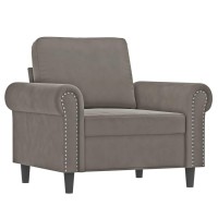 Vidaxl Sofa Chair Light Gray 23.6 Velvet