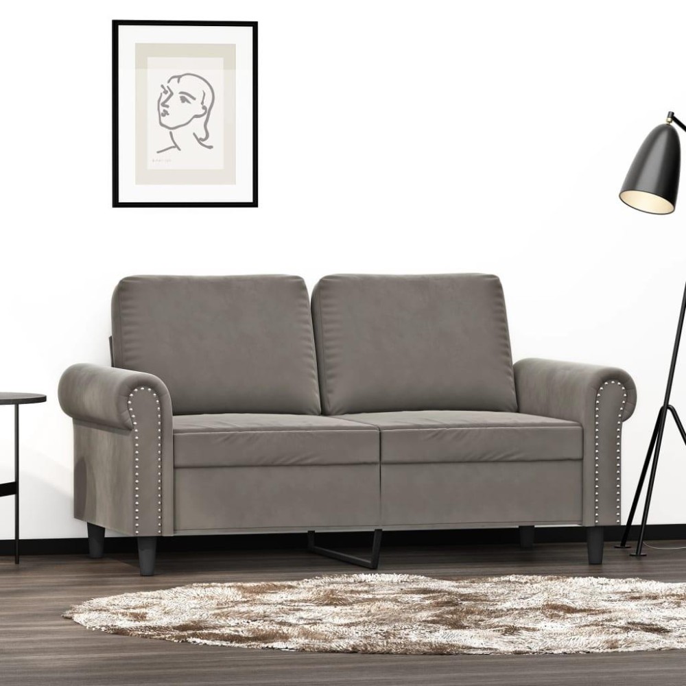 Vidaxl 2-Seater Sofa Light Gray 47.2 Velvet