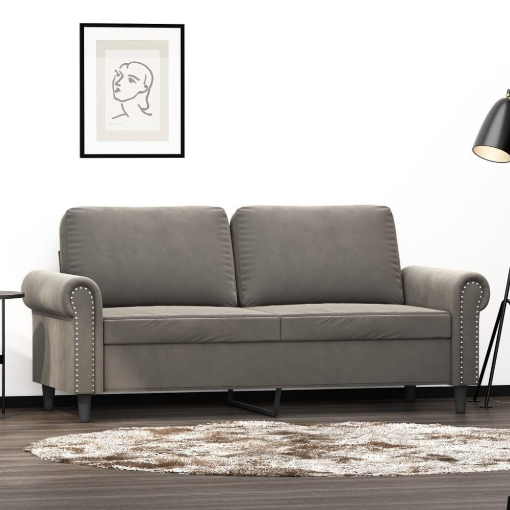 Vidaxl 2-Seater Sofa Light Gray 55.1 Velvet