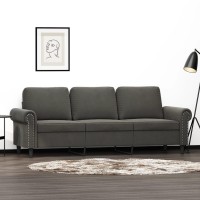 vidaXL 3-Seater Sofa Dark Gray 70.9