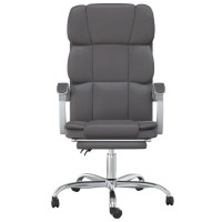 vidaXL Reclining Office Chair Gray Faux Leather