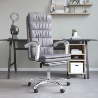 Vidaxl Reclining Office Chair Gray Faux Leather