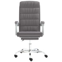 Vidaxl Reclining Office Chair Gray Faux Leather