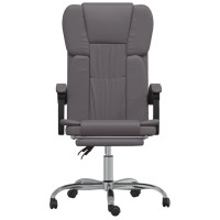 Vidaxl Reclining Office Chair Gray Faux Leather