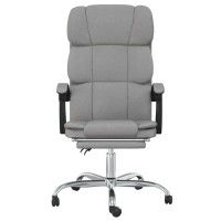 vidaXL Reclining Office Chair Light Gray Fabric