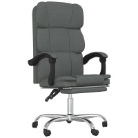 Vidaxl Reclining Office Chair Dark Gray Fabric