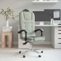 Vidaxl Massage Reclining Office Chair Light Gray Velvet