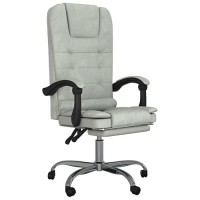 Vidaxl Massage Reclining Office Chair Light Gray Velvet