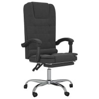 Vidaxl Massage Reclining Office Chair Black Velvet