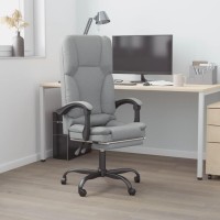 vidaXL Massage Reclining Office Chair Light Gray Fabric