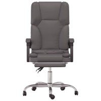 vidaXL Massage Reclining Office Chair Gray Faux Leather