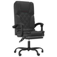 Vidaxl Massage Reclining Office Chair Black Faux Leather